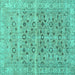 Square Persian Turquoise Traditional Rug, tr3867turq