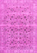 Machine Washable Persian Pink Traditional Rug, wshtr3867pnk