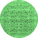 Round Persian Emerald Green Traditional Rug, tr3867emgrn