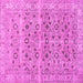 Square Machine Washable Persian Pink Traditional Rug, wshtr3867pnk