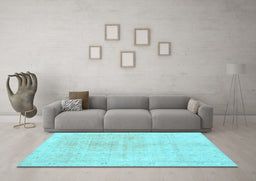 Machine Washable Persian Light Blue Traditional Rug in a Living Room, wshtr3868lblu