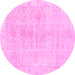 Round Persian Pink Traditional Rug, tr3868pnk