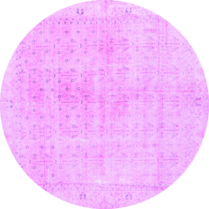 Round Persian Purple Traditional Rug, tr3868pur