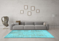 Machine Washable Persian Light Blue Traditional Rug, wshtr3869lblu