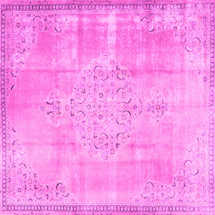 Square Machine Washable Persian Pink Traditional Rug, wshtr3869pnk