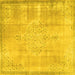 Square Persian Yellow Traditional Rug, tr3869yw
