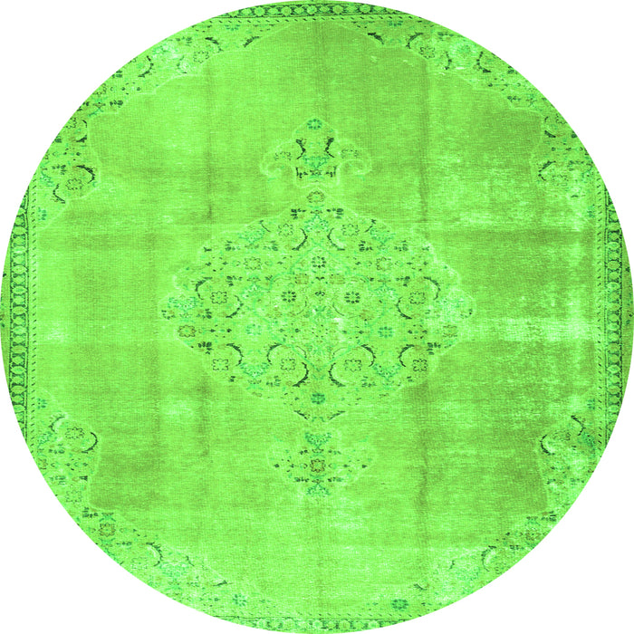 Square Persian Green Traditional Rug, tr3869grn