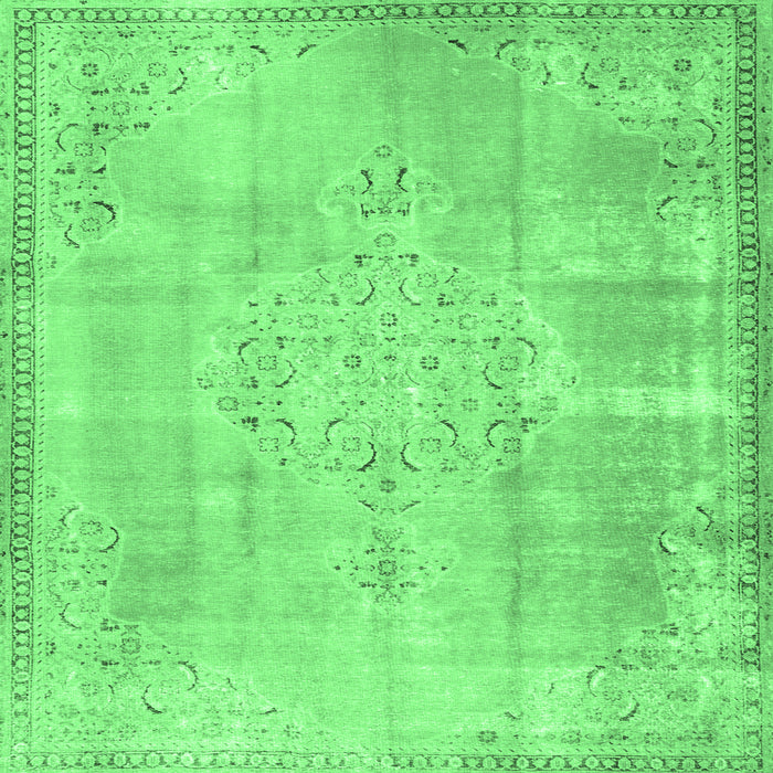 Square Persian Emerald Green Traditional Rug, tr3869emgrn