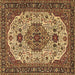 Square Medallion Brown Traditional Rug, tr386brn