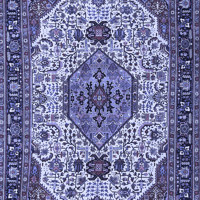 Machine Washable Medallion Blue Traditional Rug, wshtr386blu