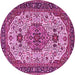 Round Medallion Pink Traditional Rug, tr386pnk