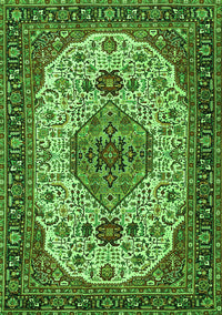 Medallion Green Traditional Rug, tr386grn