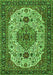 Medallion Green Traditional Rug, tr386grn