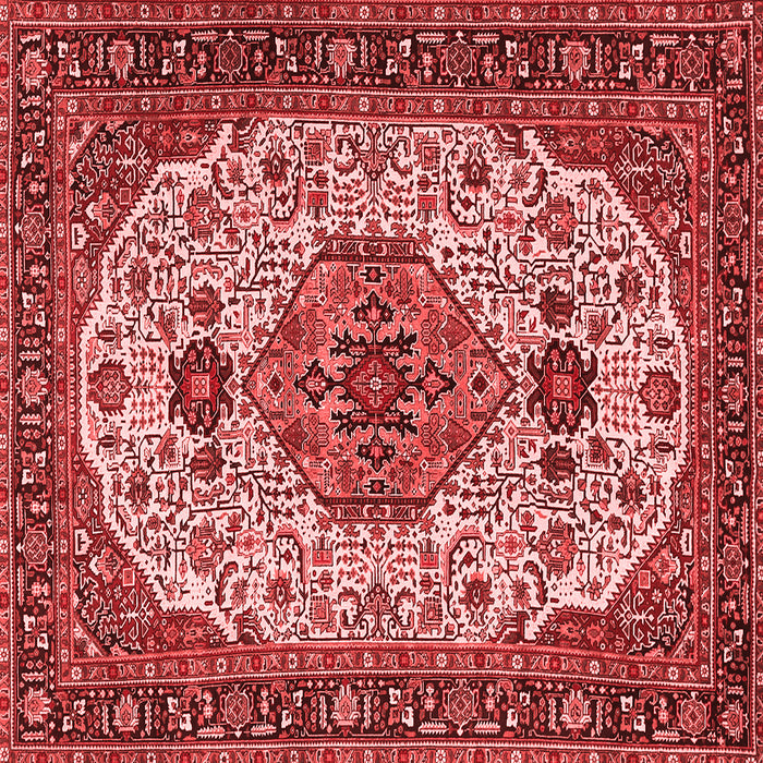 Machine Washable Medallion Red Traditional Rug, wshtr386red