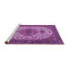 Sideview of Machine Washable Medallion Purple Traditional Area Rugs, wshtr386pur