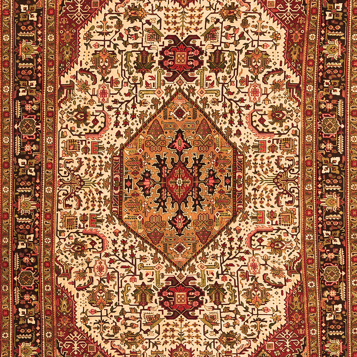 Serging Thickness of Machine Washable Medallion Orange Traditional Area Rugs, wshtr386org