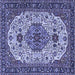 Square Medallion Blue Traditional Rug, tr386blu