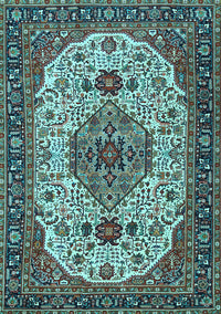 Medallion Light Blue Traditional Rug, tr386lblu