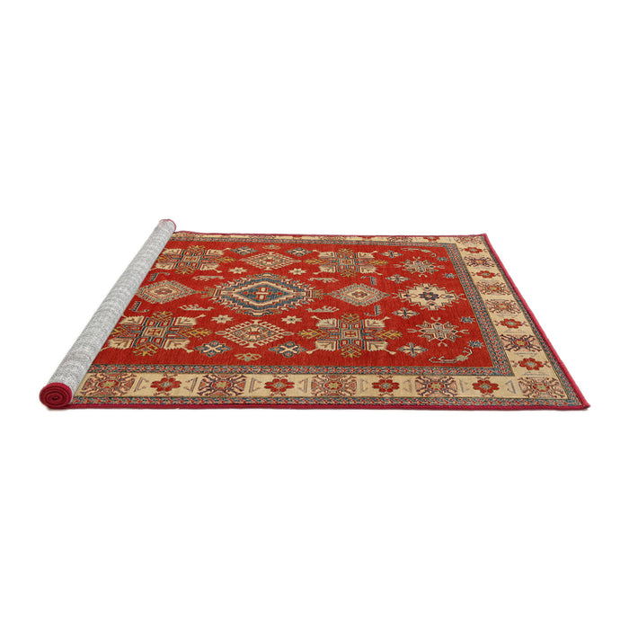 Sideview of Machine Washable Traditional Red Rug, wshtr387