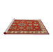 Sideview of Machine Washable Traditional Red Rug, wshtr387