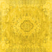 Square Machine Washable Persian Yellow Traditional Rug, wshtr3870yw