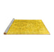 Sideview of Machine Washable Persian Yellow Traditional Rug, wshtr3870yw