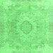 Square Machine Washable Persian Emerald Green Traditional Area Rugs, wshtr3870emgrn