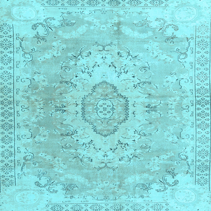 Square Machine Washable Persian Light Blue Traditional Rug, wshtr3870lblu