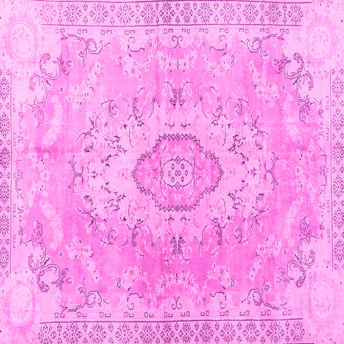 Square Machine Washable Persian Pink Traditional Rug, wshtr3870pnk