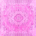Square Machine Washable Persian Pink Traditional Rug, wshtr3870pnk