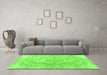 Machine Washable Persian Green Traditional Area Rugs in a Living Room,, wshtr3870grn