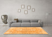 Machine Washable Persian Orange Traditional Area Rugs in a Living Room, wshtr3870org