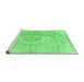 Sideview of Machine Washable Persian Emerald Green Traditional Area Rugs, wshtr3870emgrn
