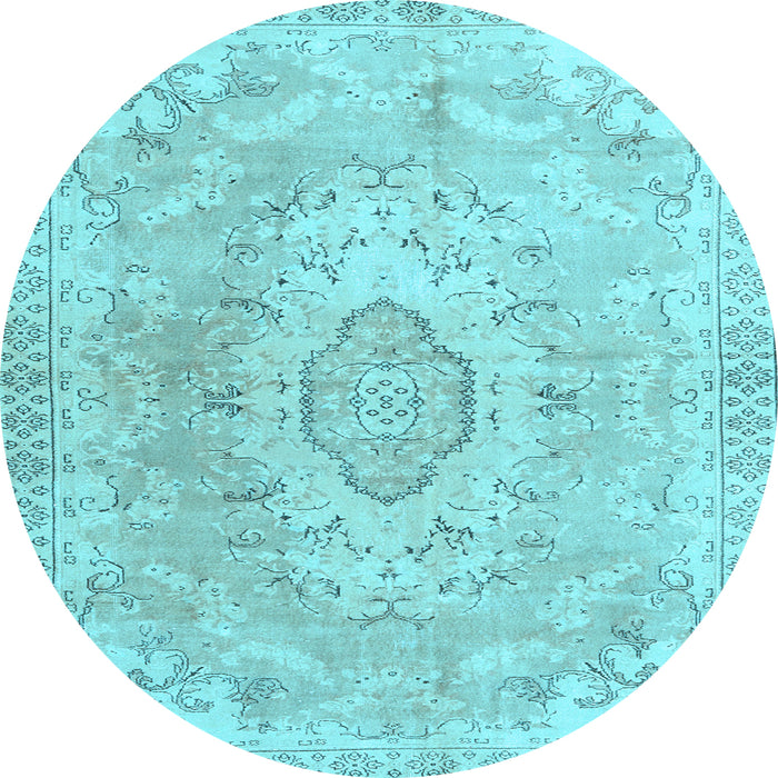 Round Persian Light Blue Traditional Rug, tr3870lblu