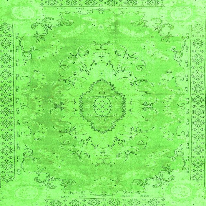 Round Machine Washable Persian Green Traditional Area Rugs, wshtr3870grn