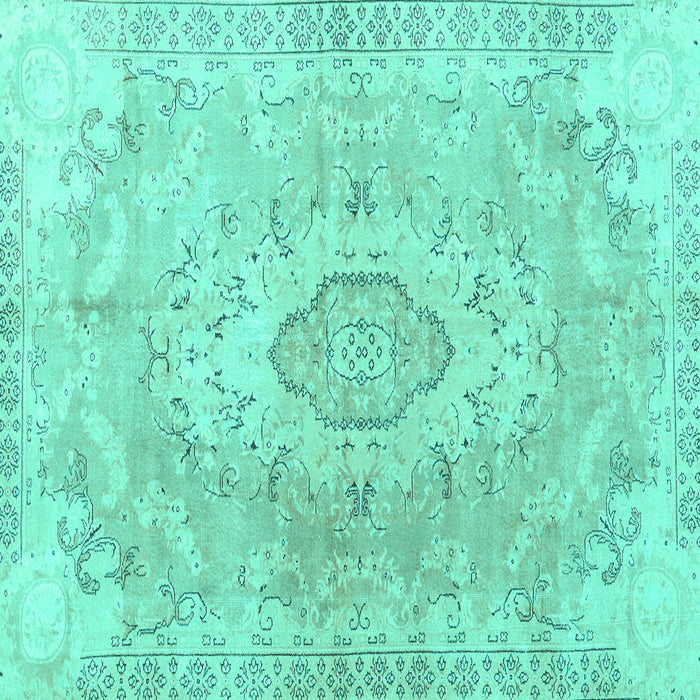 Square Machine Washable Persian Turquoise Traditional Area Rugs, wshtr3870turq