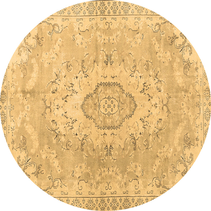 Round Machine Washable Persian Brown Traditional Rug, wshtr3870brn
