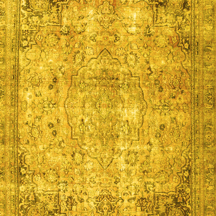 Machine Washable Persian Yellow Traditional Rug, wshtr3871yw