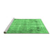 Sideview of Machine Washable Persian Emerald Green Traditional Area Rugs, wshtr3871emgrn