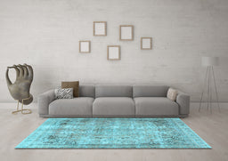 Machine Washable Persian Light Blue Traditional Rug in a Living Room, wshtr3871lblu