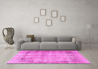 Machine Washable Persian Pink Traditional Rug, wshtr3871pnk