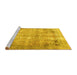 Sideview of Machine Washable Persian Yellow Traditional Rug, wshtr3871yw