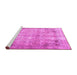 Sideview of Machine Washable Persian Pink Traditional Rug, wshtr3871pnk