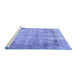 Sideview of Machine Washable Persian Blue Traditional Rug, wshtr3871blu