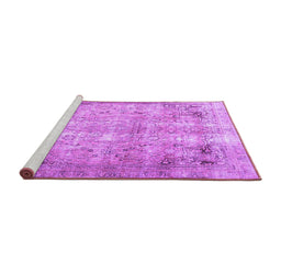 Sideview of Machine Washable Persian Purple Traditional Area Rugs, wshtr3871pur