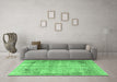 Machine Washable Persian Emerald Green Traditional Area Rugs in a Living Room,, wshtr3871emgrn