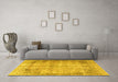 Machine Washable Persian Yellow Traditional Rug in a Living Room, wshtr3871yw