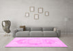 Machine Washable Persian Pink Traditional Rug in a Living Room, wshtr3872pnk