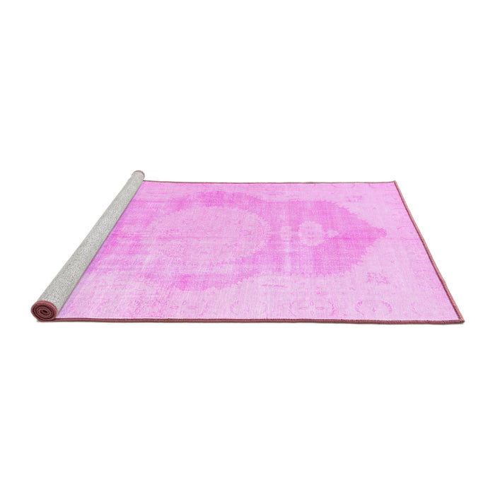 Sideview of Machine Washable Persian Pink Traditional Rug, wshtr3872pnk