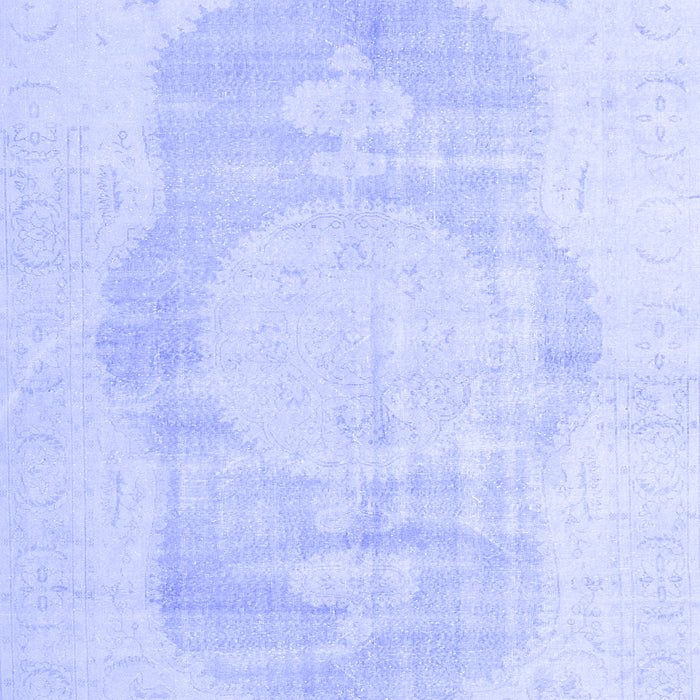 Machine Washable Persian Blue Traditional Rug, wshtr3872blu